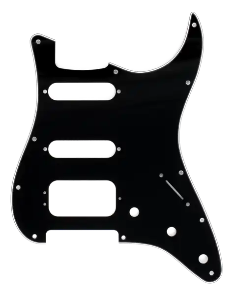 Fender Pickguard Stratocaster® H/S/S, 11-Hole Mount (3-Screw Mount HB), 3-Ply, Black